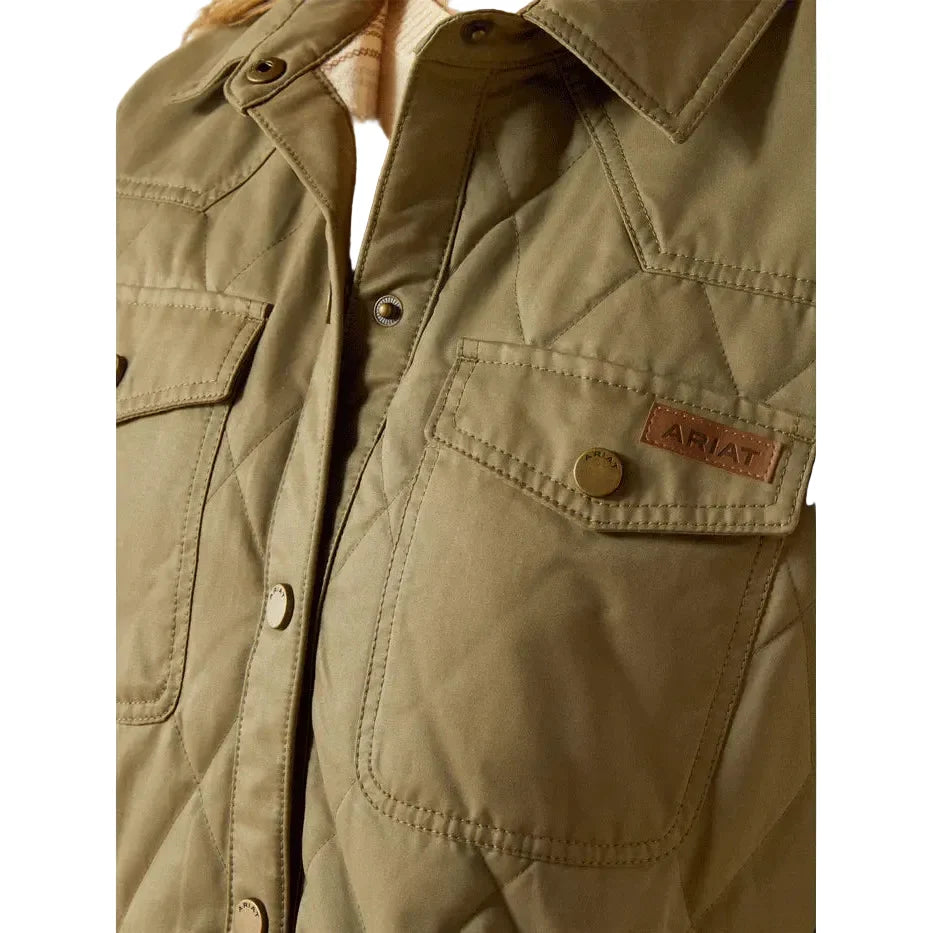 Ariat Women's Grizzly Quilted Barn Jacket - Dusky Green
