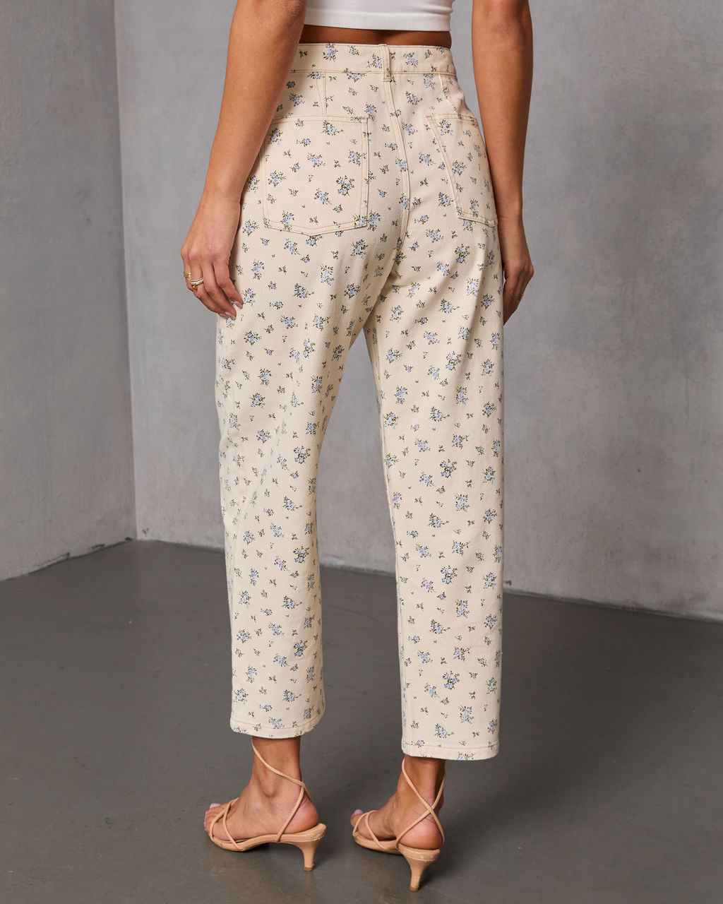 Prairie Bloom Floral Barrel Leg Pants