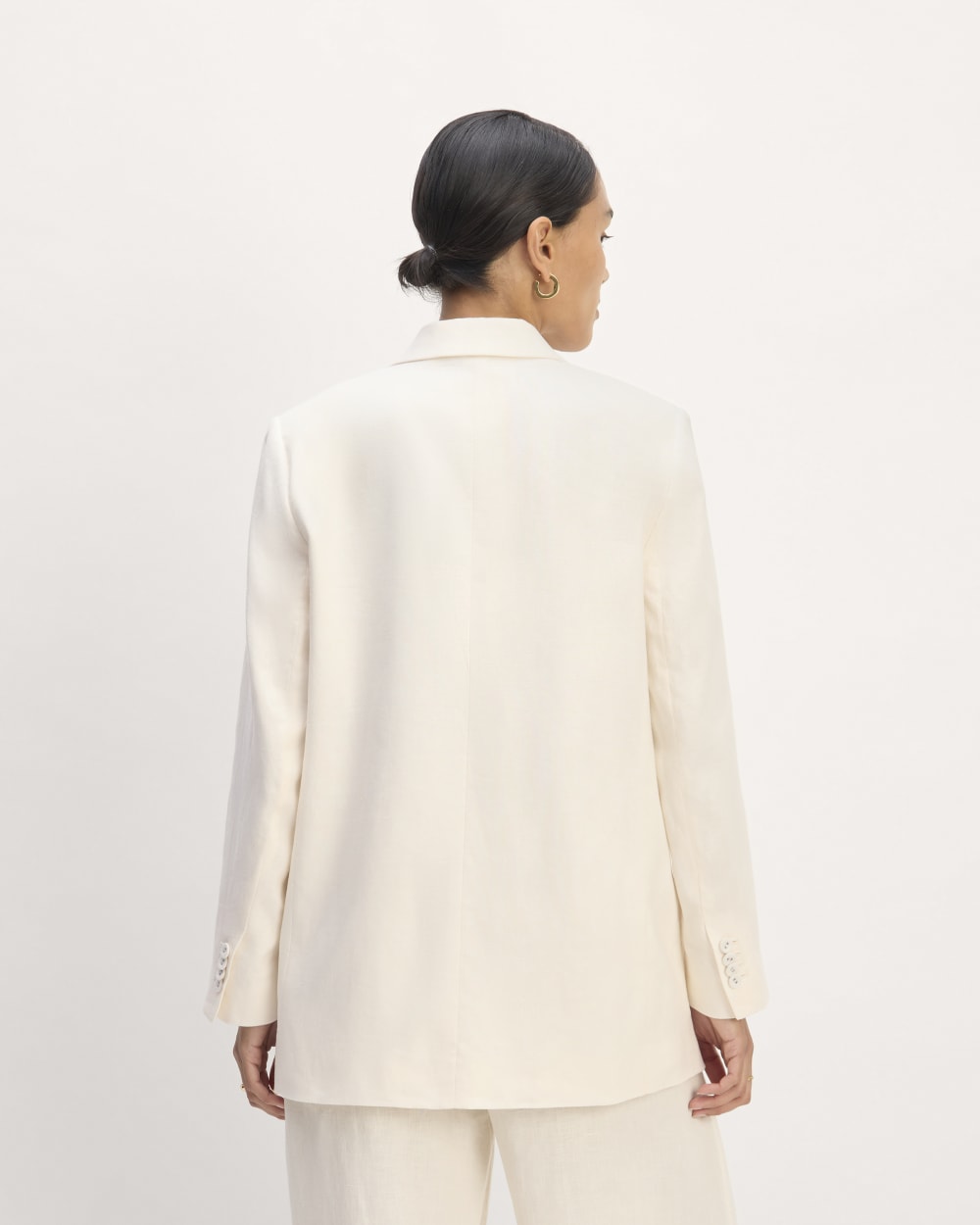 The Oversized Blazer in Linen | Bone