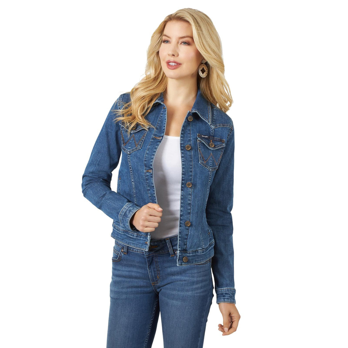 Wrangler Women's Western Fashion Jacket- Dark Denim