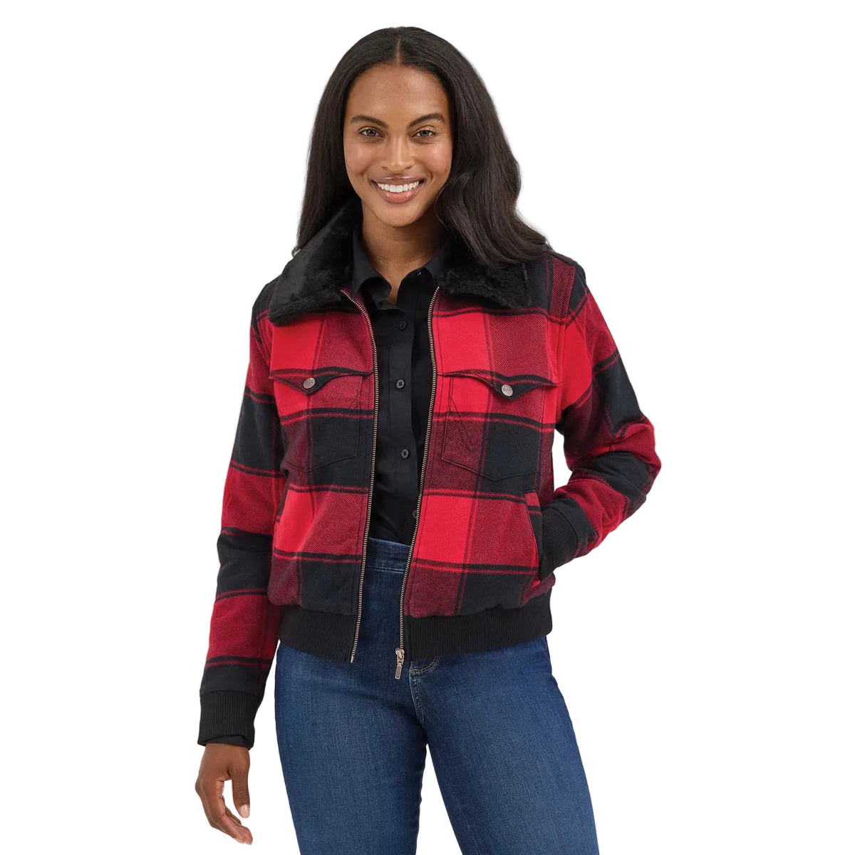 Wrangler Women's Retro Lined Bomber Jacket - Red
