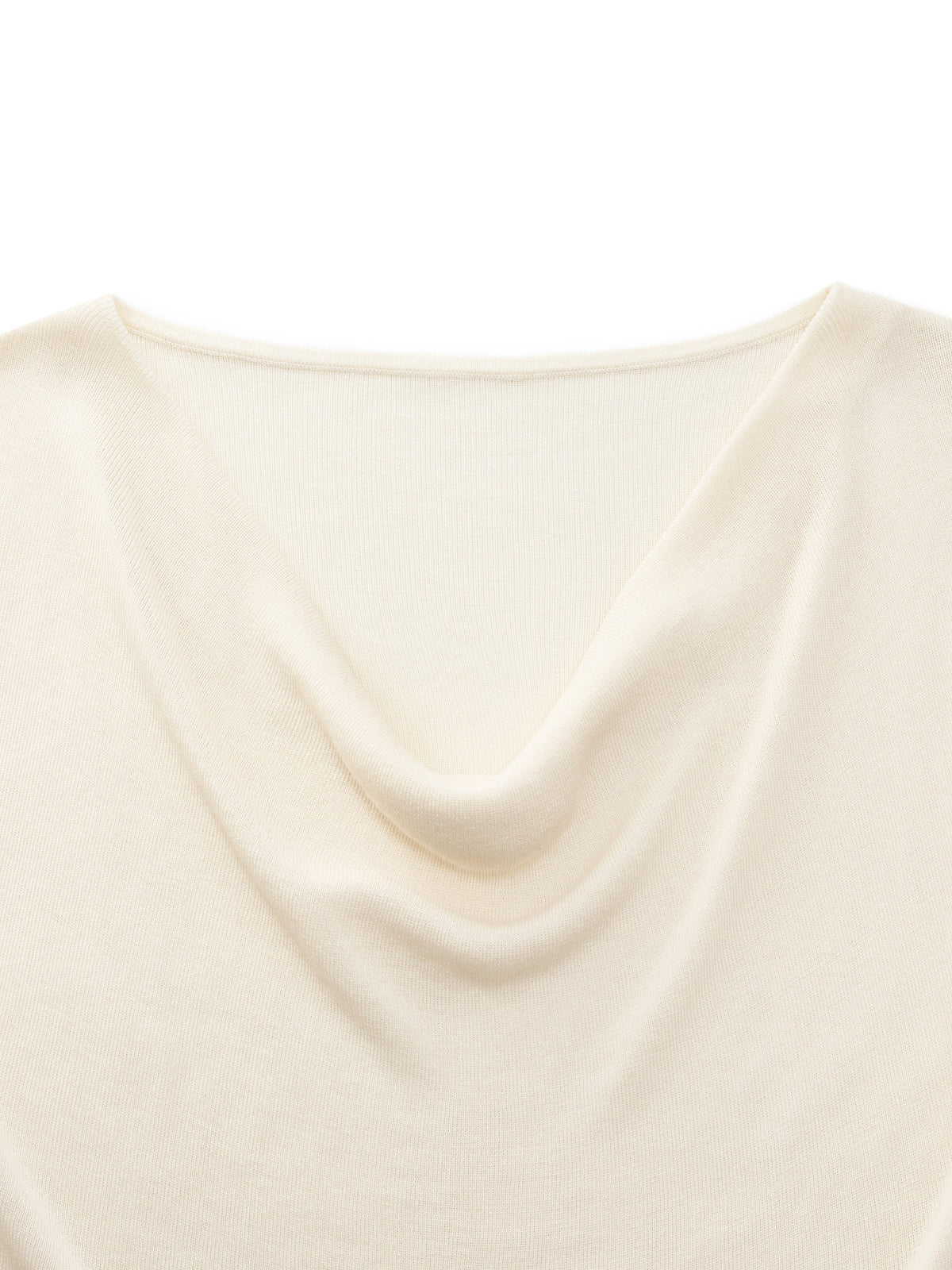 Tencel Mulberry Silk Cowl Neck Women Cap Sleeve Knit Top