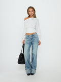 Lalola Asymmetrical Knit Jumper White