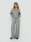 Wellness Off The Shoulder Jumper Dark Grey Marle