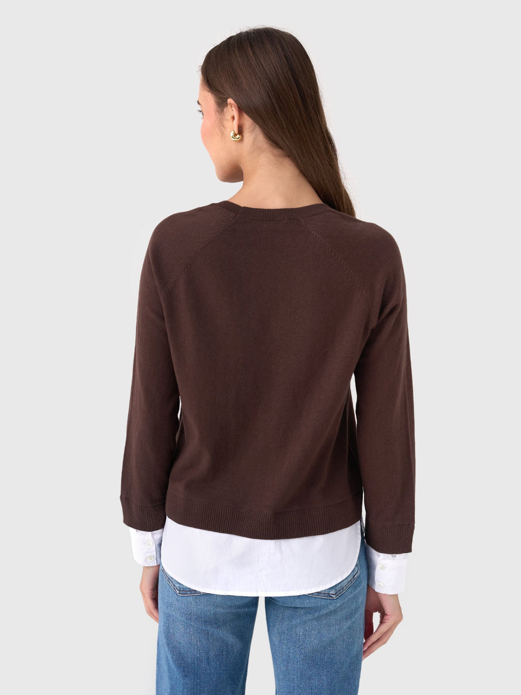 Eche Women's Crewneck Two-Fer Sweater