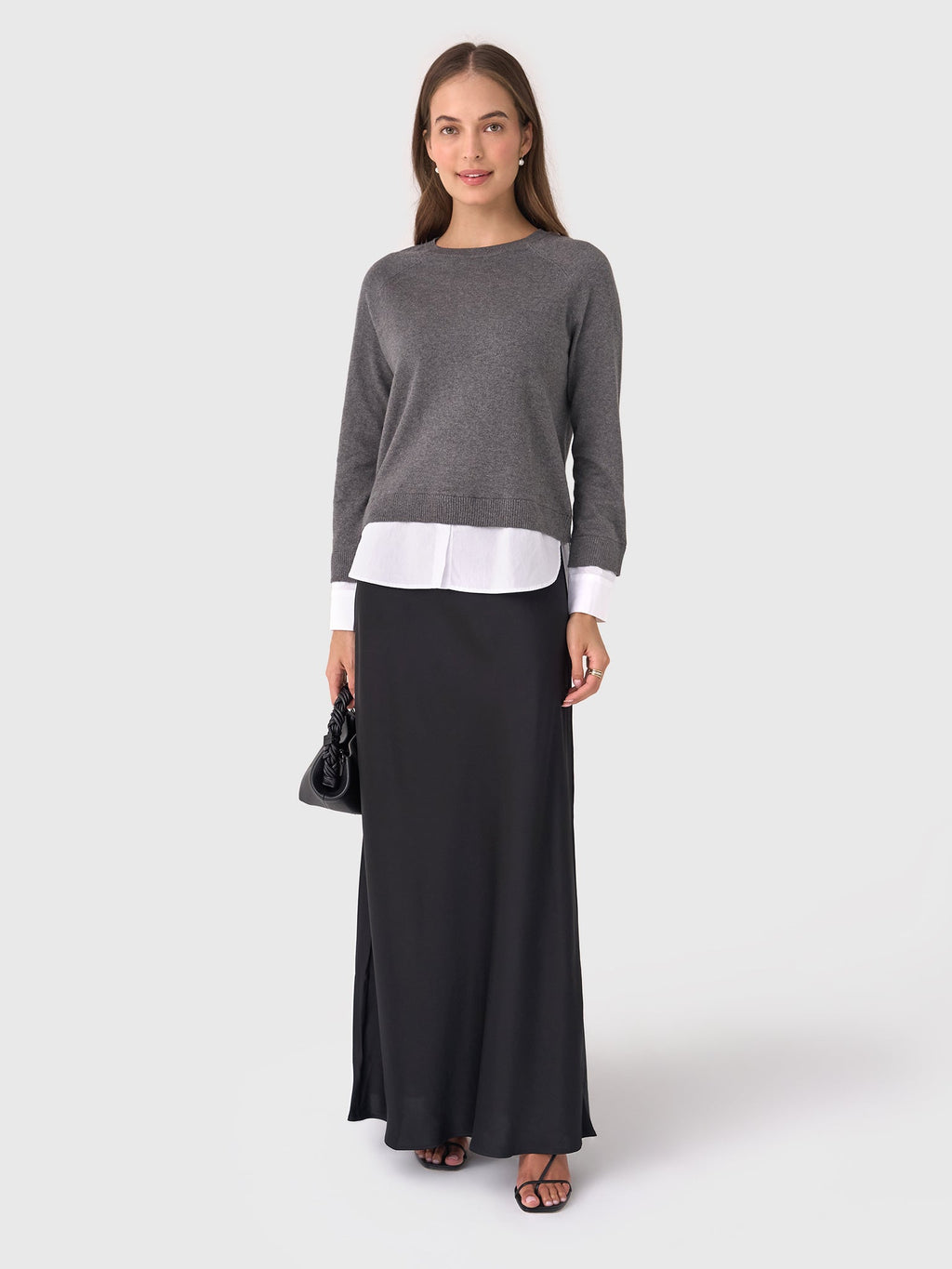Eche Women's Crewneck Two-Fer Sweater