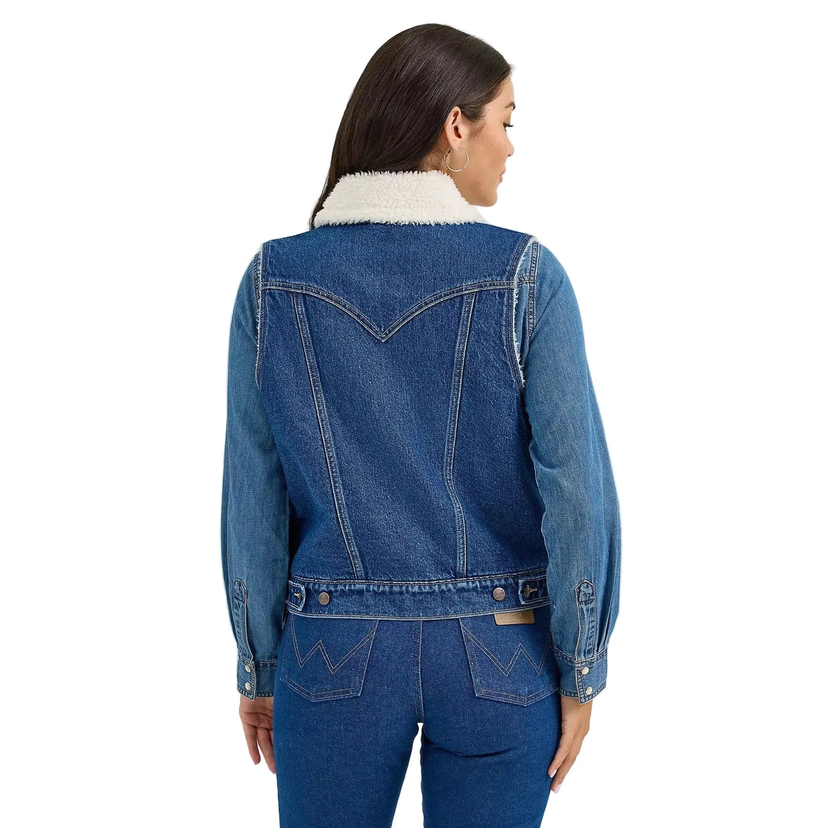 Wrangler Women's Sherpa Lined Denim Vest - Dark