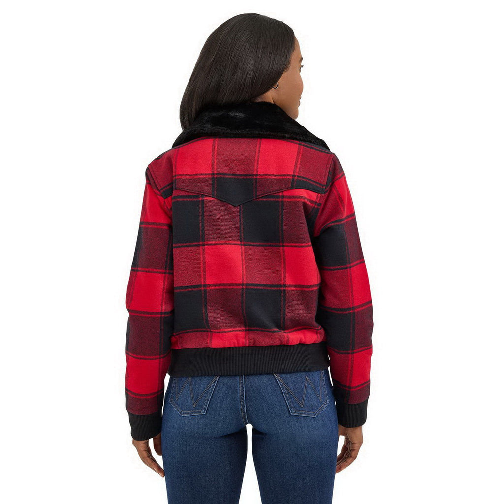 Wrangler Women's Retro Lined Bomber Jacket - Red