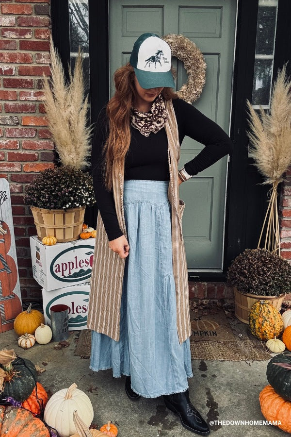 The Nest Sundown Stripes Cardigan - Khaki