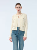 100% Wool Open Knit Women Cardigan