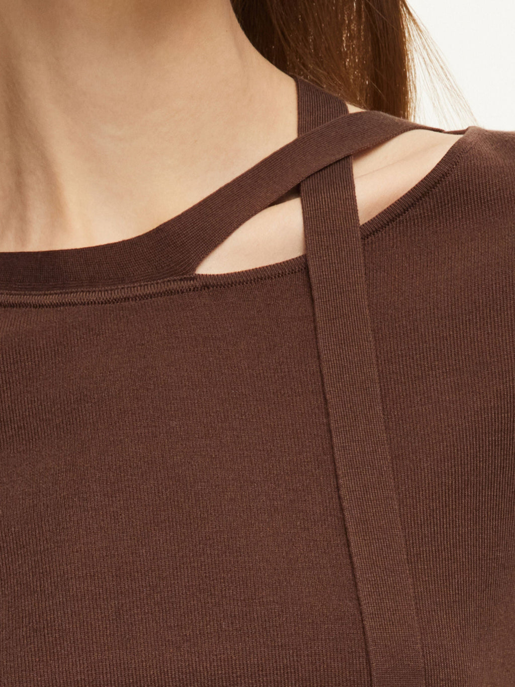 Triacetate Lyocell Blend Women Ribbon Knit Top