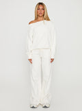 Wellness Off The Shoulder Jumper Washed White