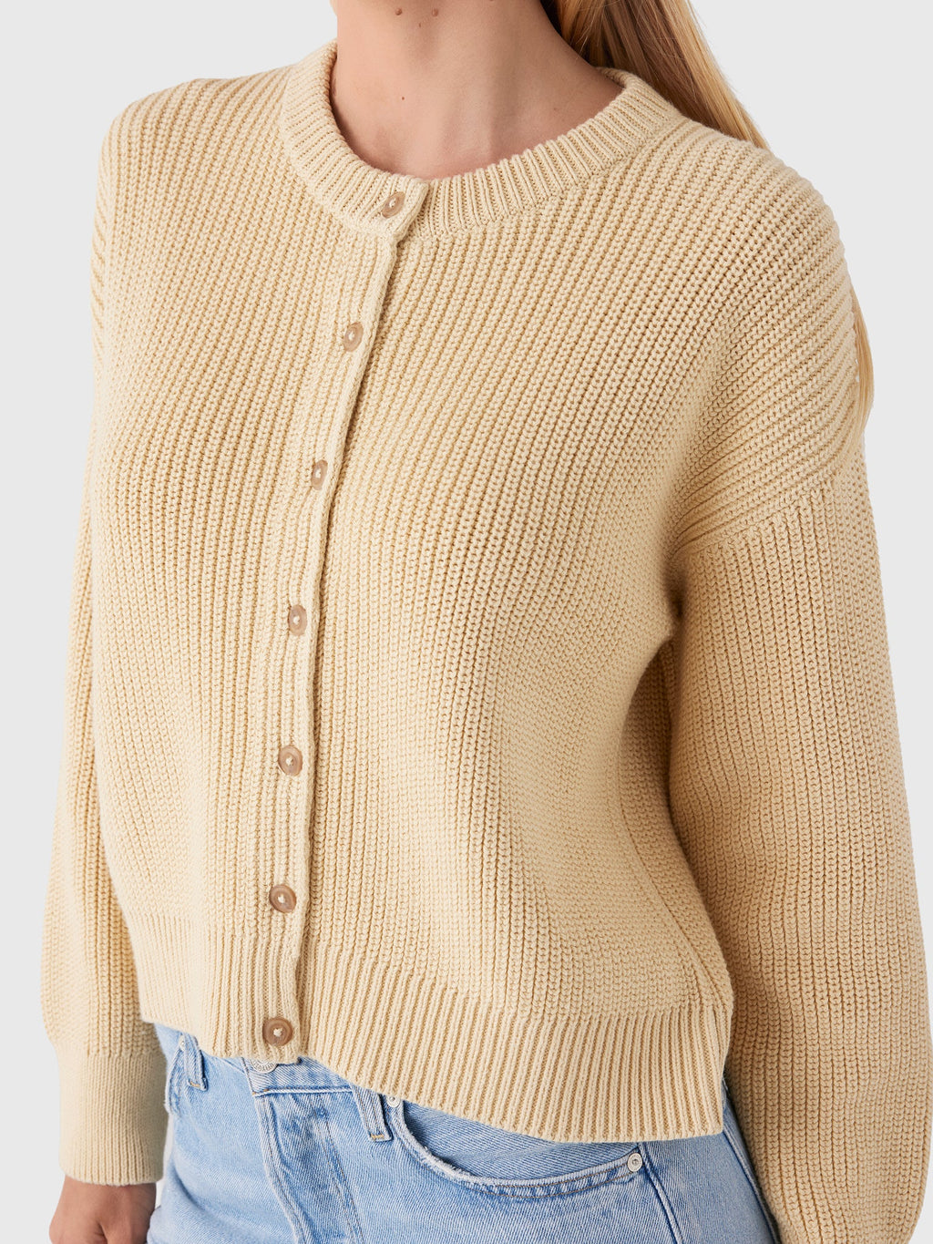 Jenni Kayne Women's Cotton Hayes Crewneck Cardigan