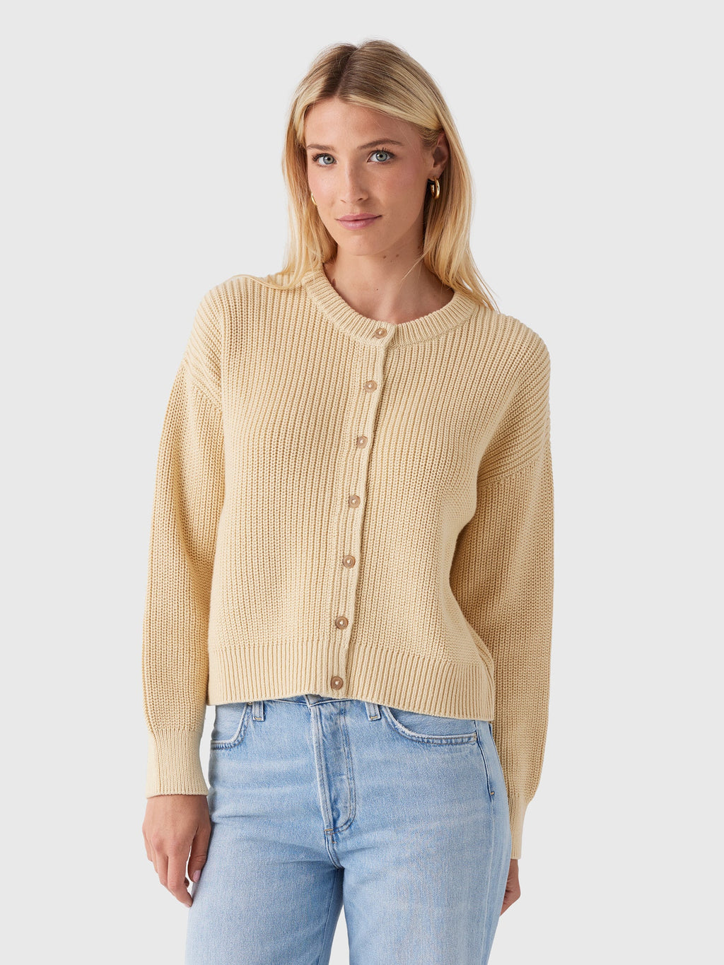 Jenni Kayne Women's Cotton Hayes Crewneck Cardigan