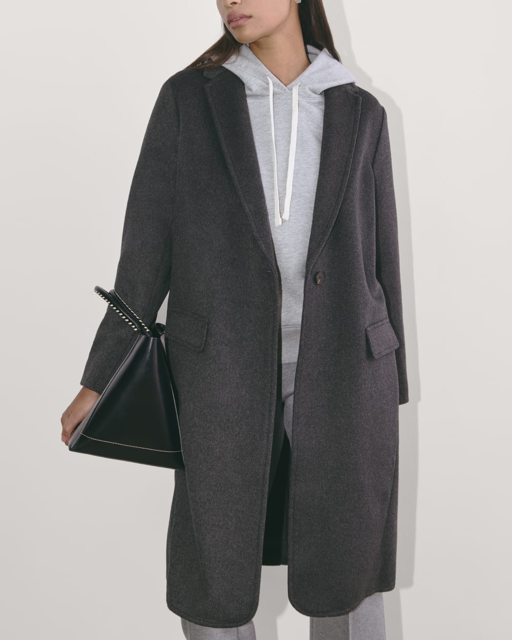 The Topcoat in Wool | Dark Charcoal Melange