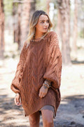 Golden Hour Bubble Sleeve Sweater Dress - Mocha - Pre Order