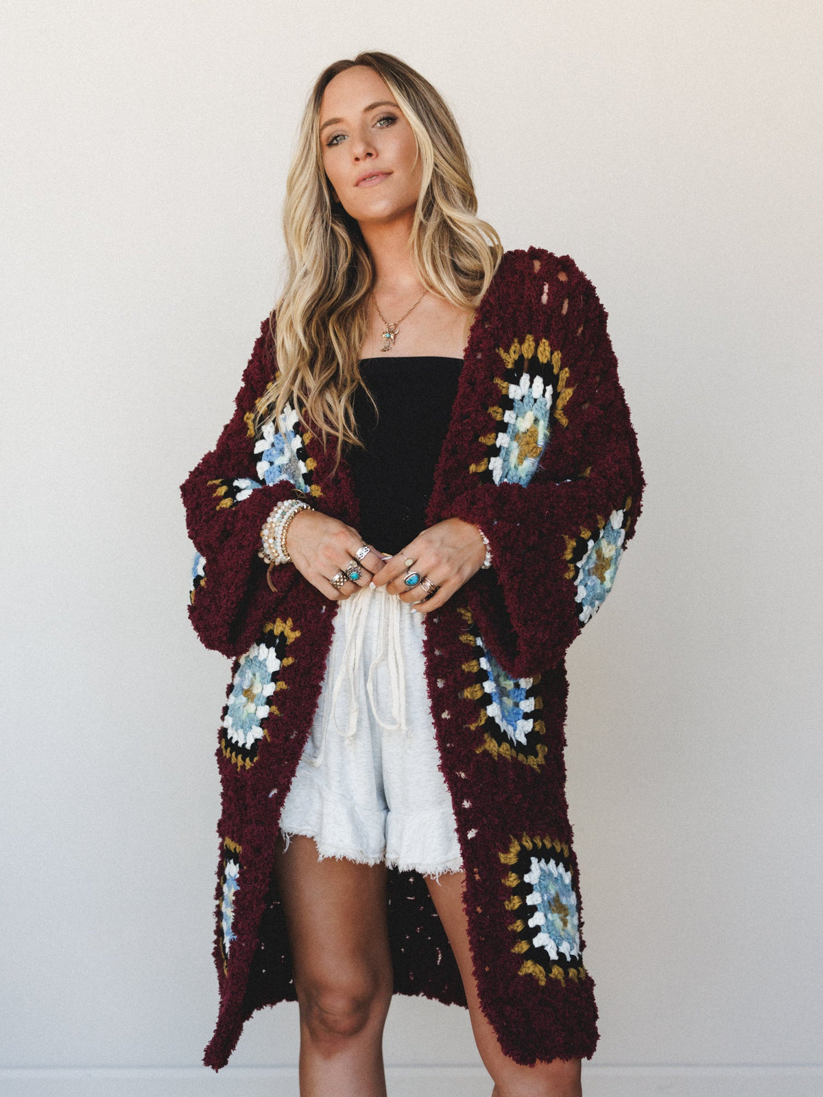 Not Your Grannys Cardigan - Wine