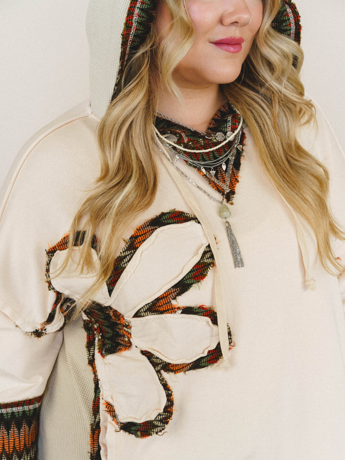 Patchwork Poppy Sweater - Natural