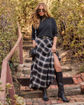 Woodland Plaid Midi Skirt