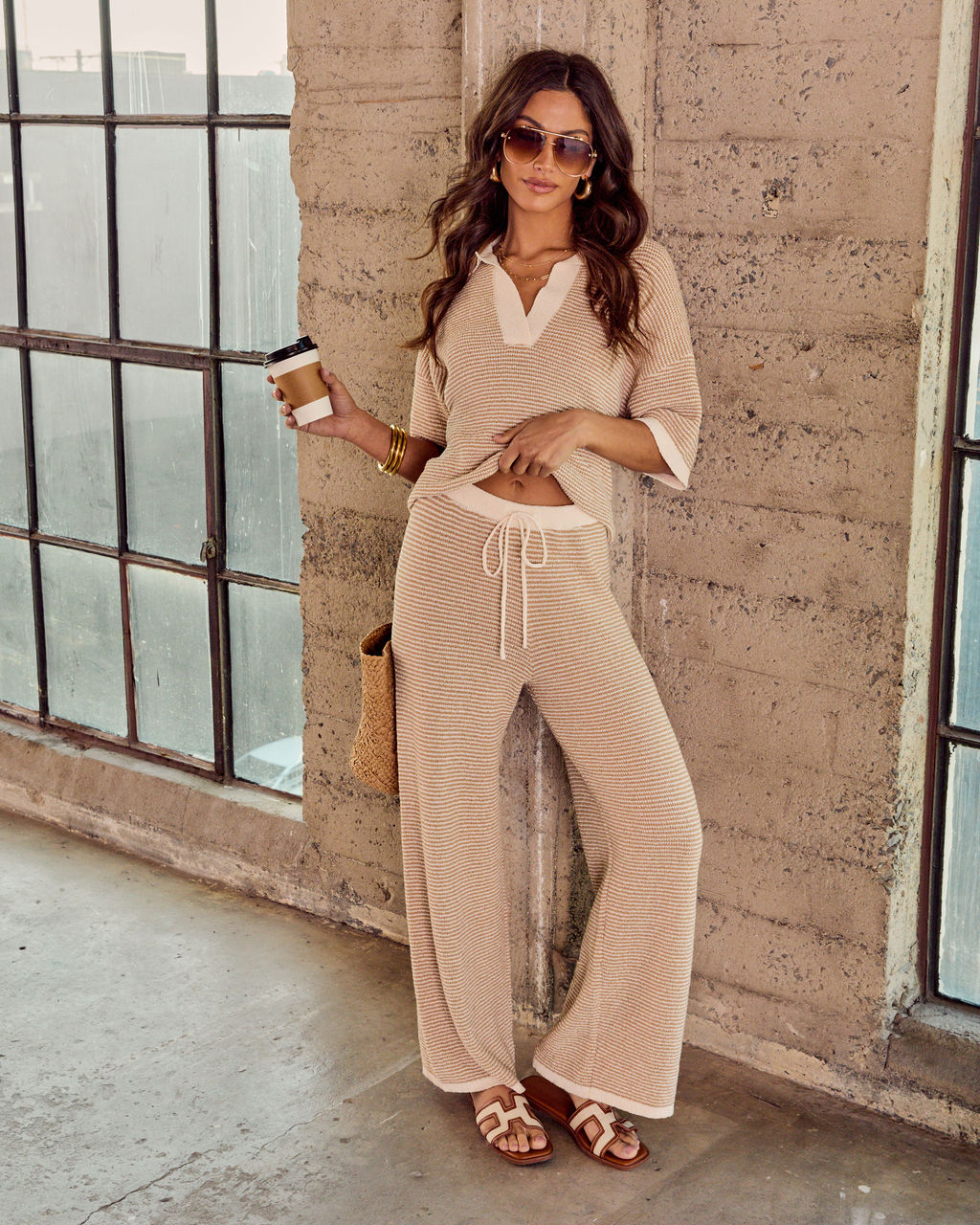 Cloud Nine Striped Drawstring Knit Pants