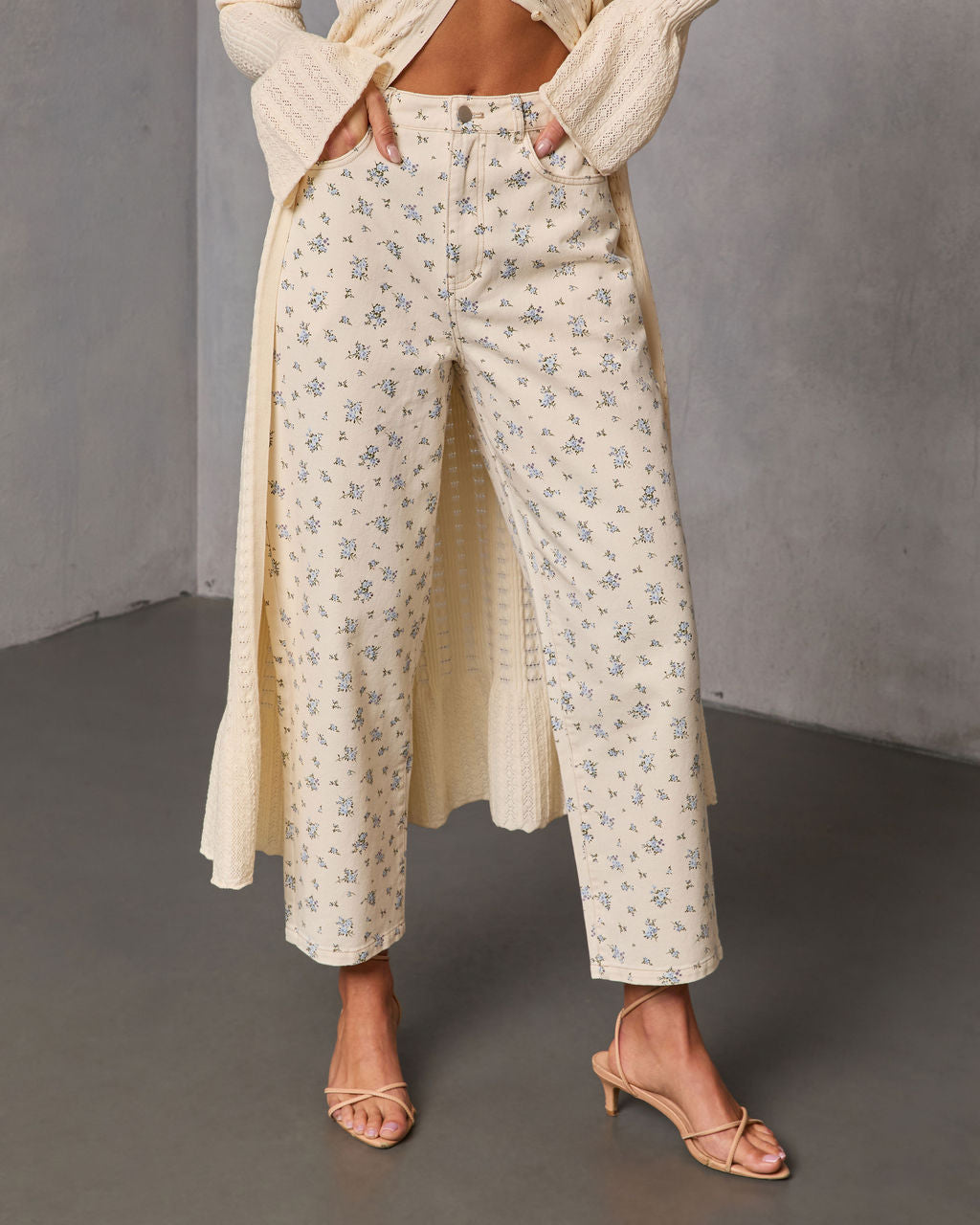 Prairie Bloom Floral Barrel Leg Pants