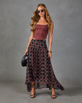 Prep Season Plaid Chiffon High Low Midi Skirt