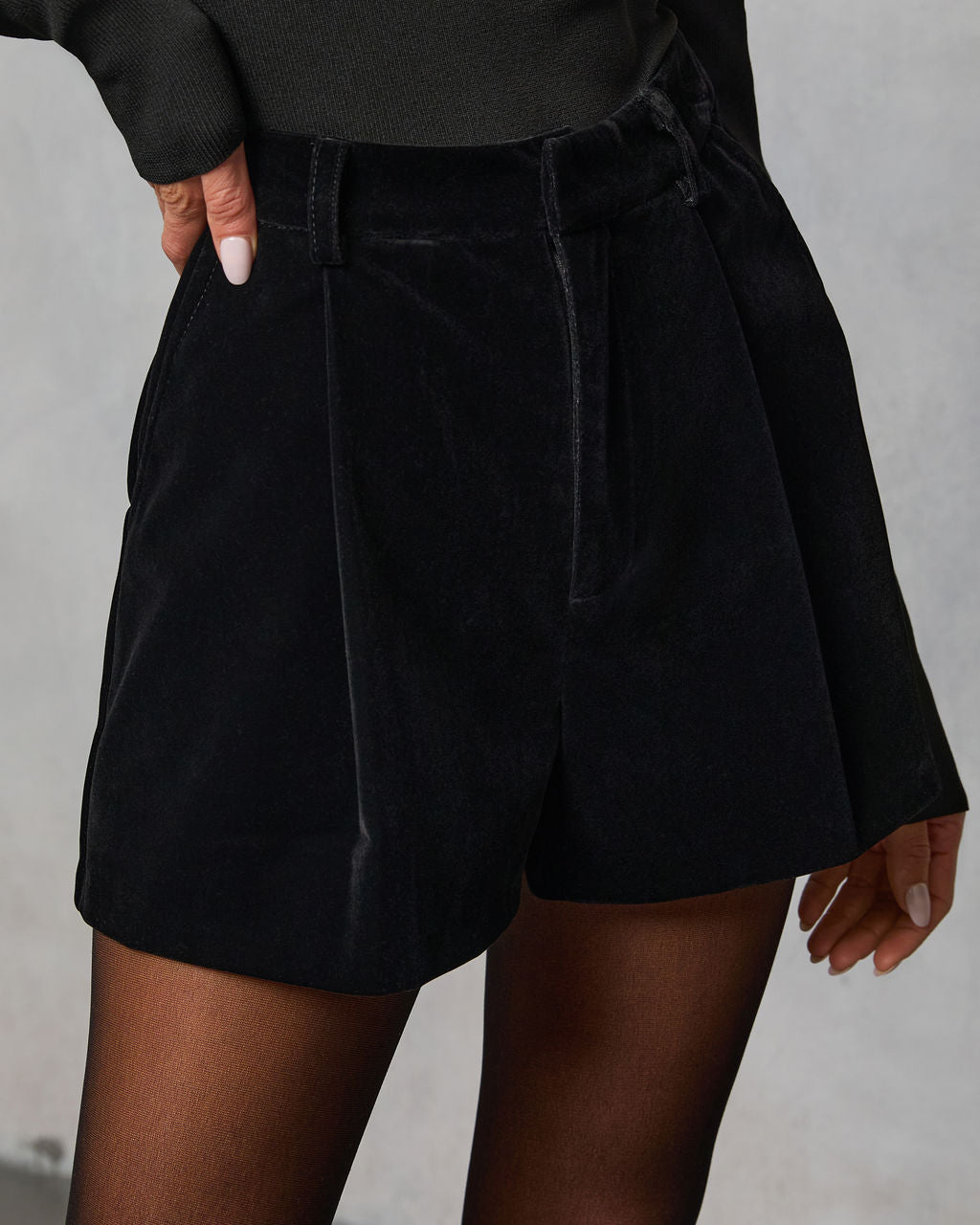 Tahlia Pleated Velvet Shorts
