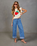 Ladena High Rise Wide Leg Cuffed Jeans