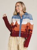 Sierra Sunset Sweater Cardigan - Blue