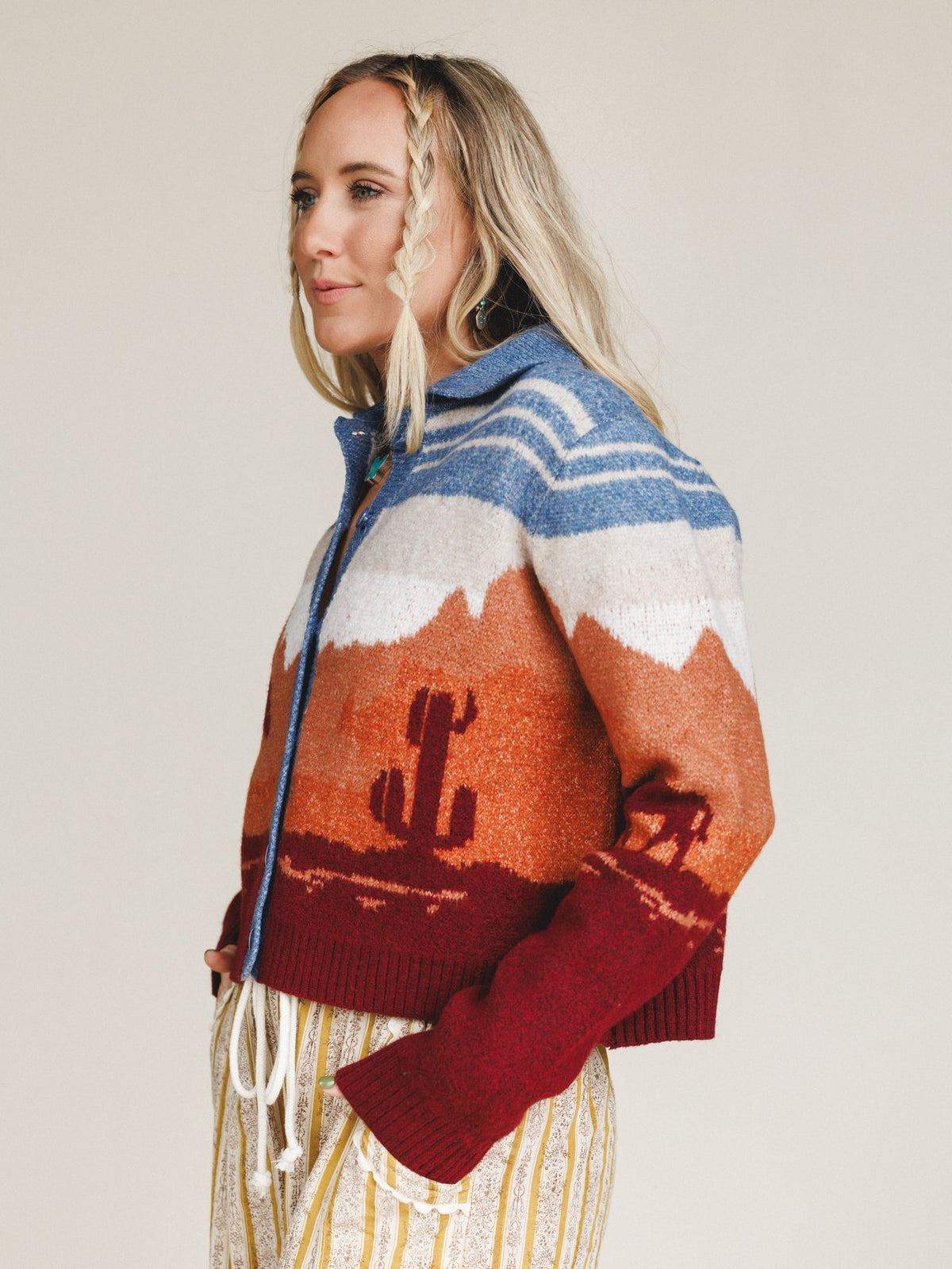 Sierra Sunset Sweater Cardigan - Blue