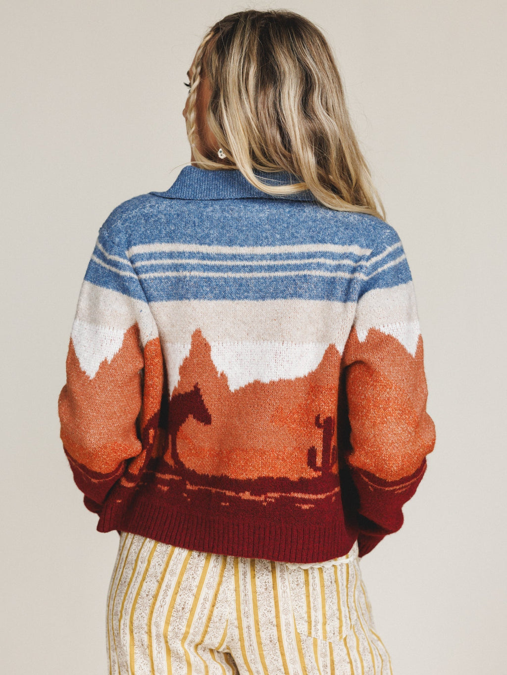 Sierra Sunset Sweater Cardigan - Blue