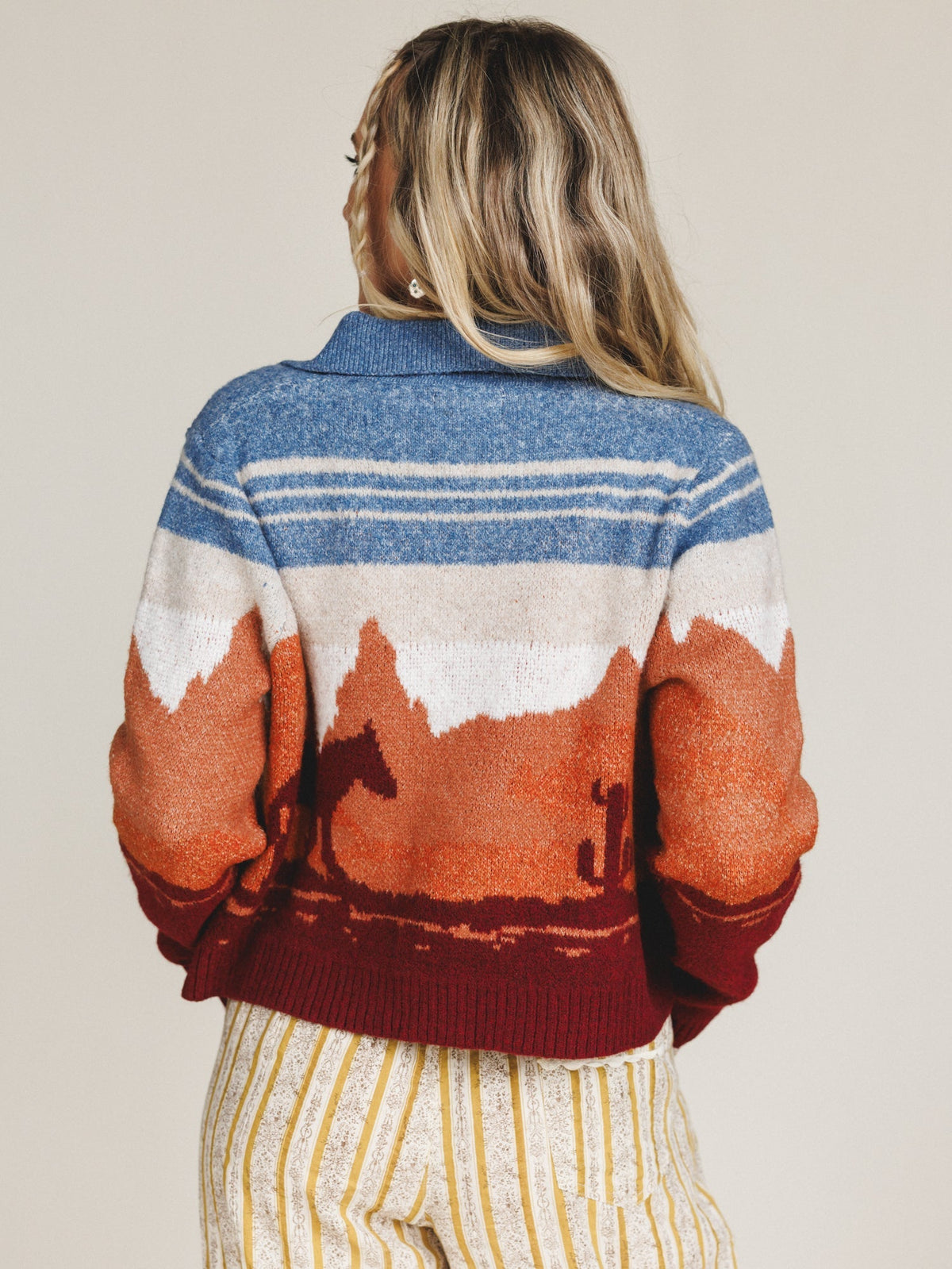 Sierra Sunset Sweater Cardigan - Blue