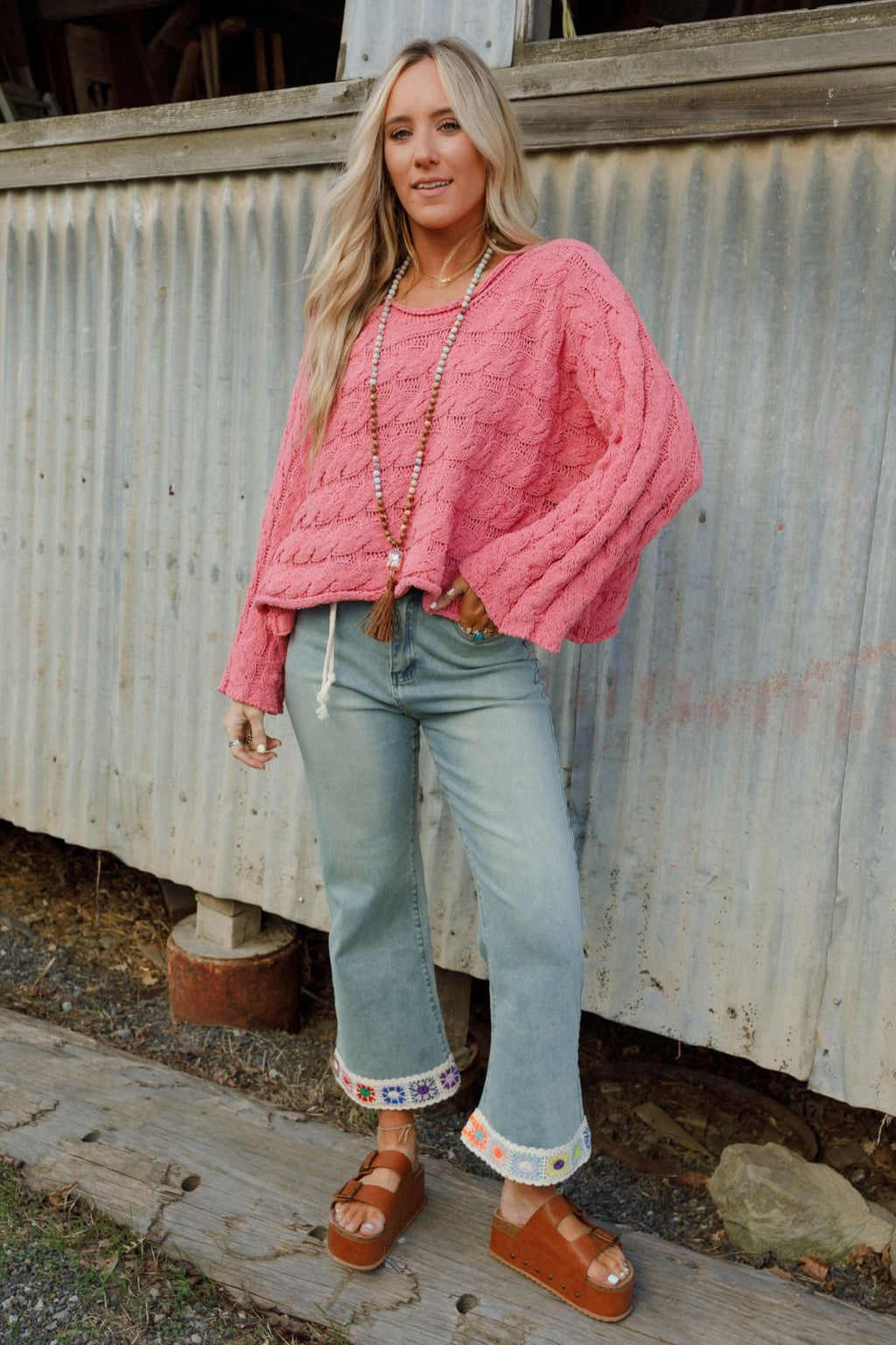 Callum Knit Sweater - Pink - Pre Order