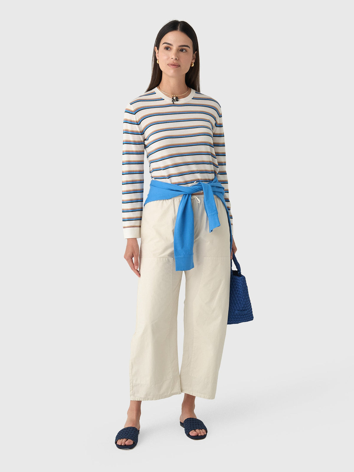 Leset Women's James Stripe Classic Crew