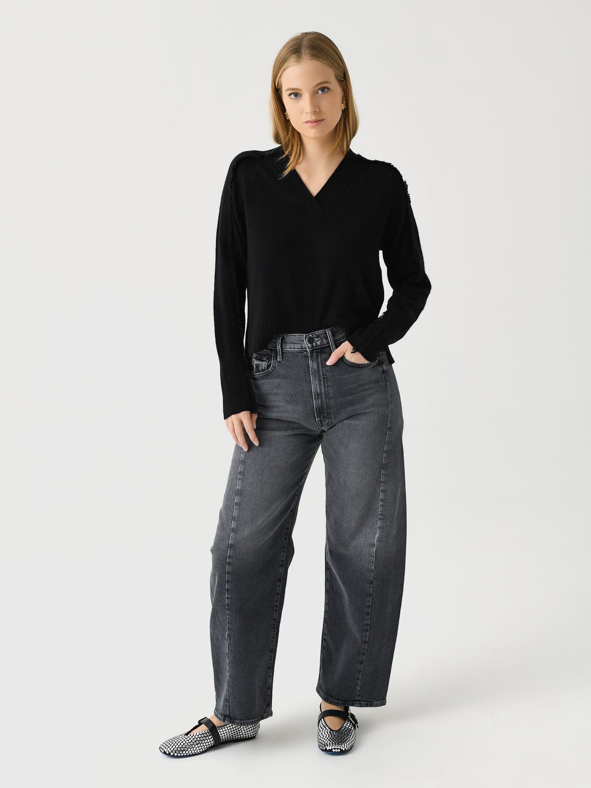 Brochu Walker Women's The Jolie Fringe Vee Sweater
