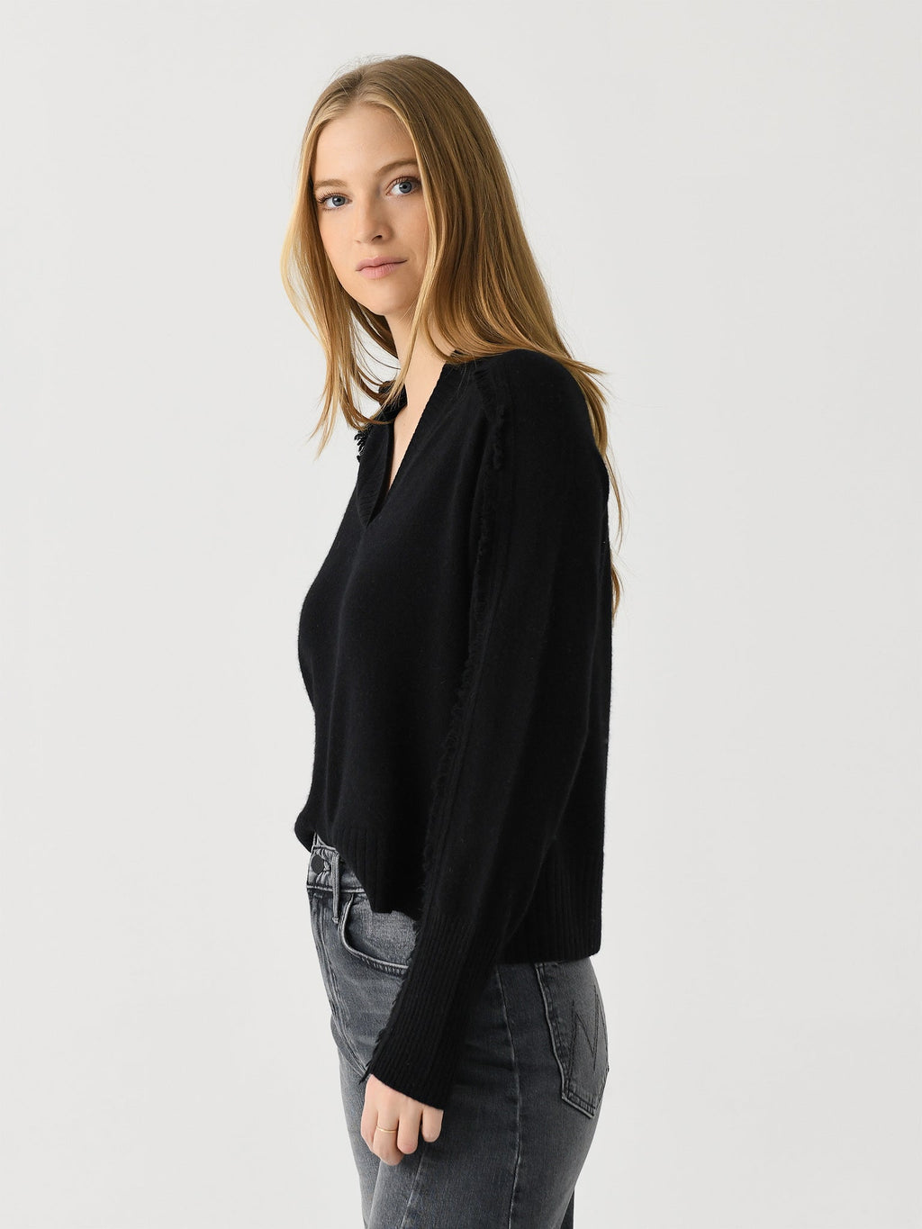 Brochu Walker Women's The Jolie Fringe Vee Sweater