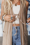 The Nest Sundown Stripes Cardigan - Khaki