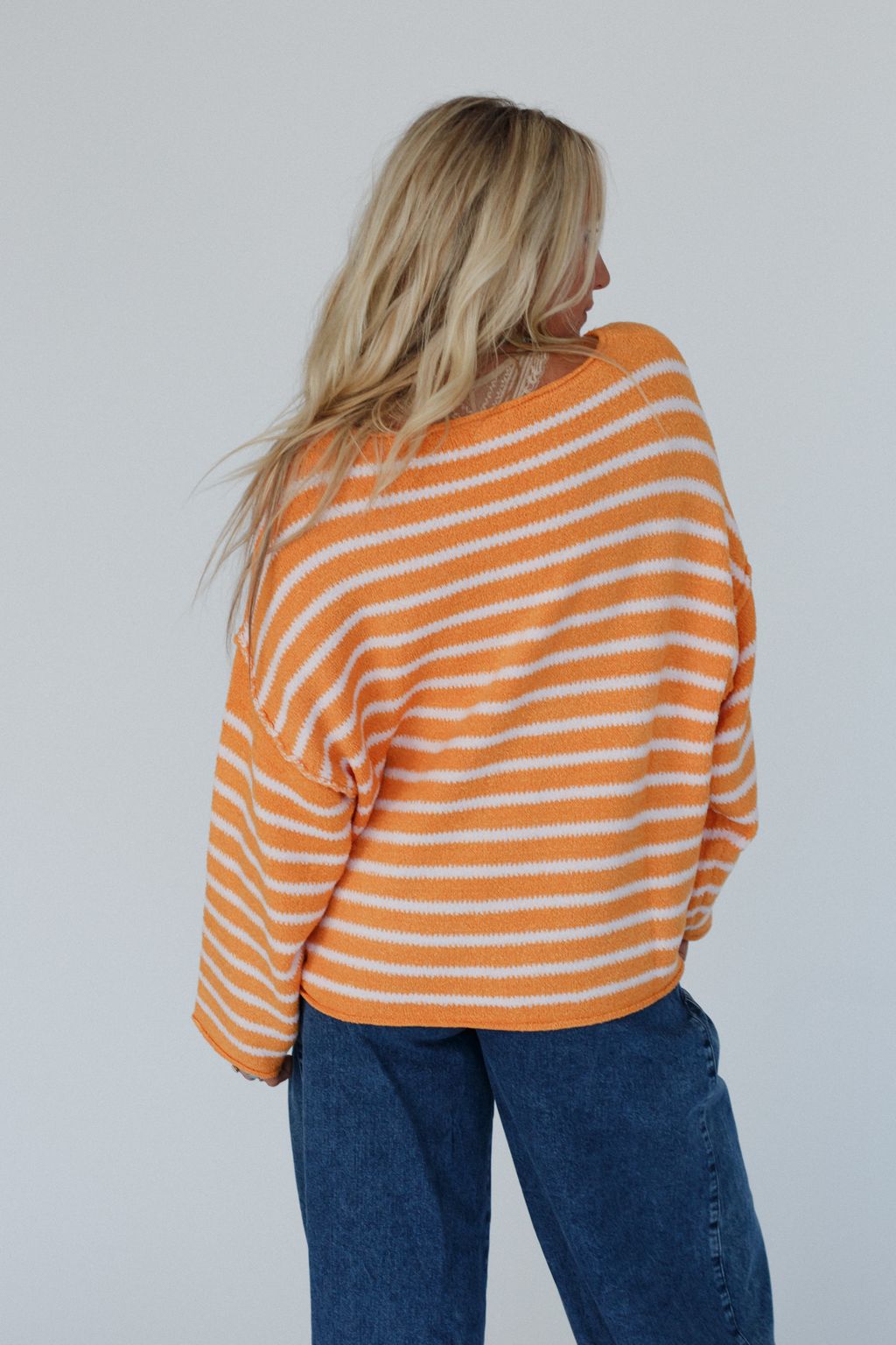 All My Stripes Oversized Sweater - Apricot
