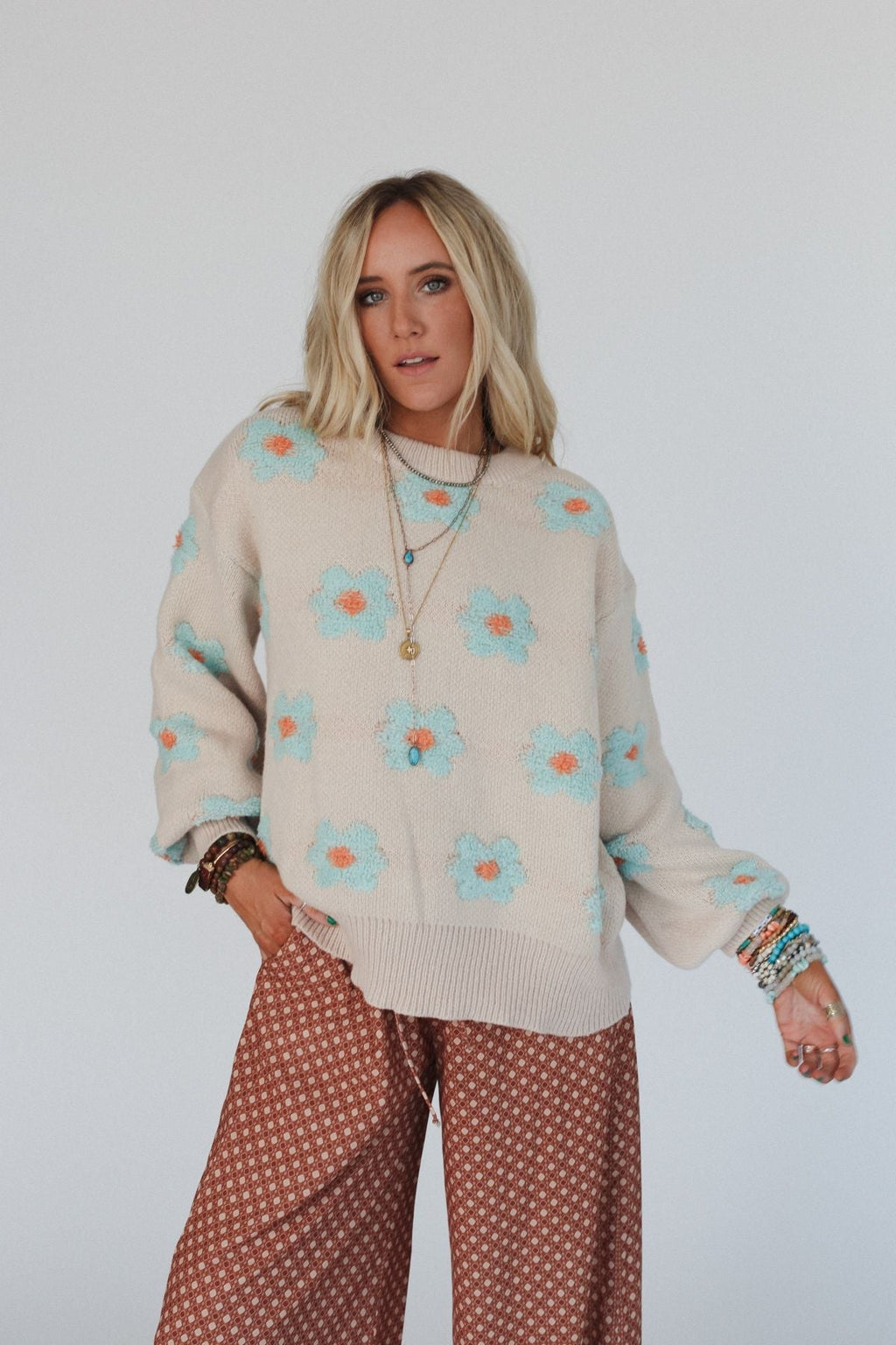 Rainy Bloom Sweater - Almond - Pre Order