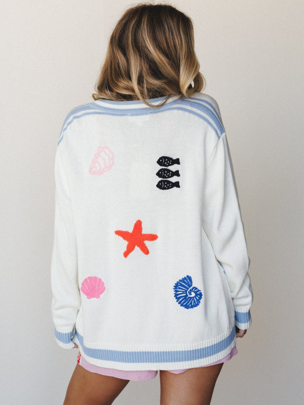 Pocket Full Of Shells Cardigan - Blue Foam