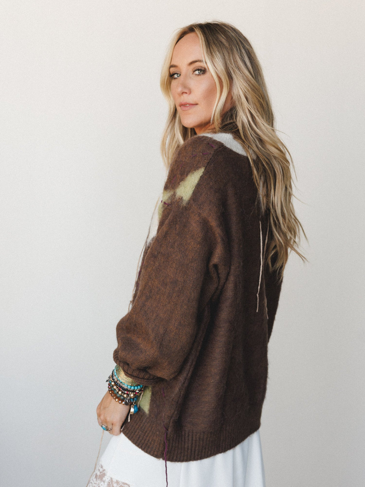 Calico String Sweater - Mocha