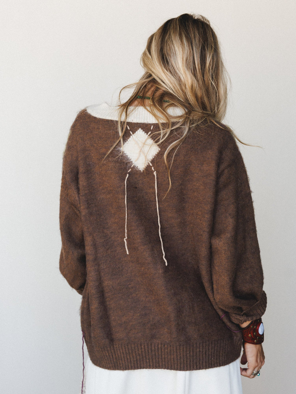 Calico String Sweater - Mocha