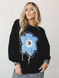 Bright Petals Sweater - Black