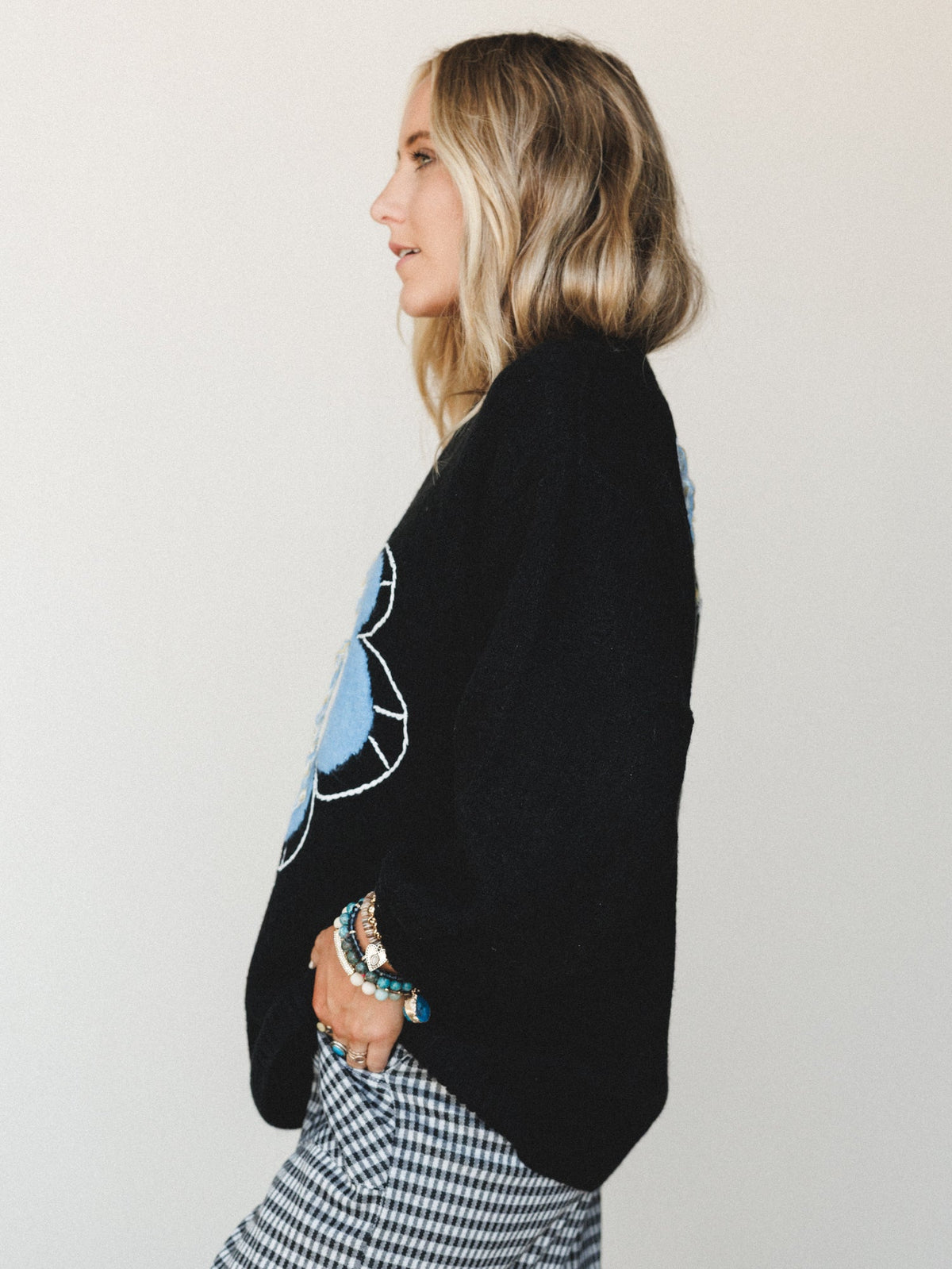 Bright Petals Sweater - Black