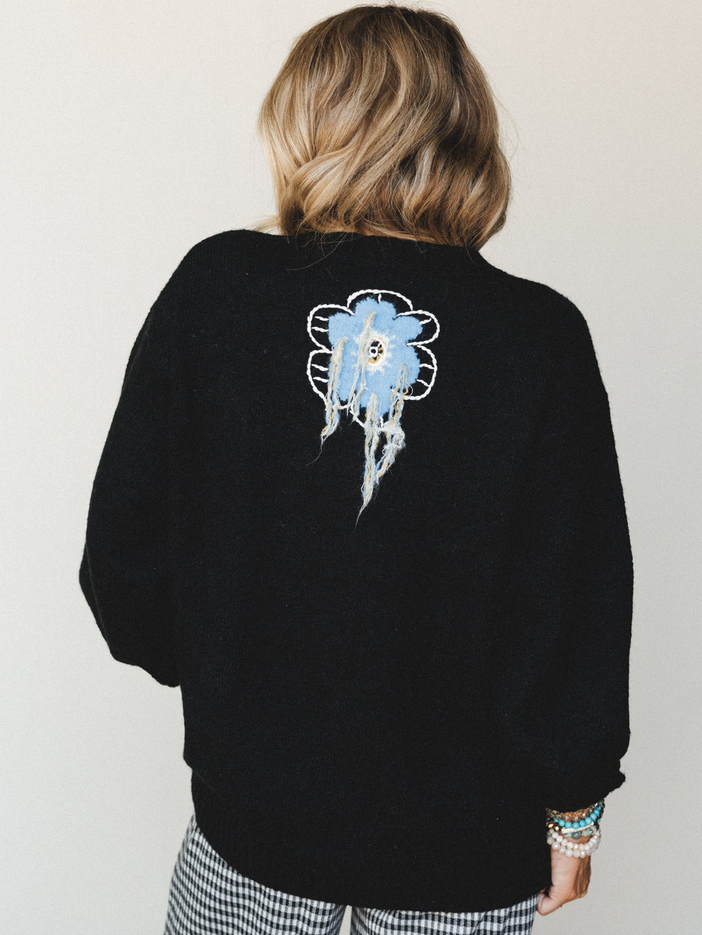 Bright Petals Sweater - Black