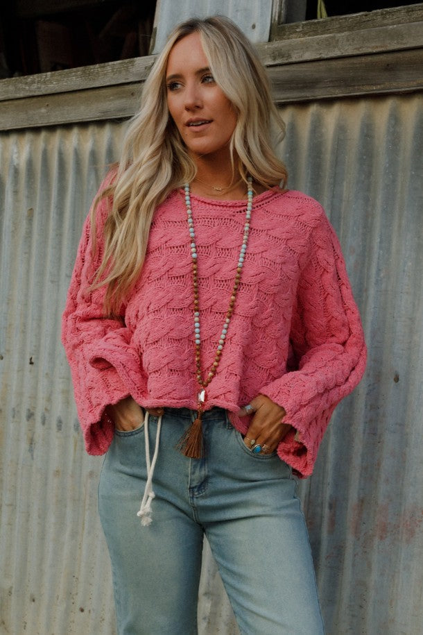 Callum Knit Sweater - Pink - Pre Order