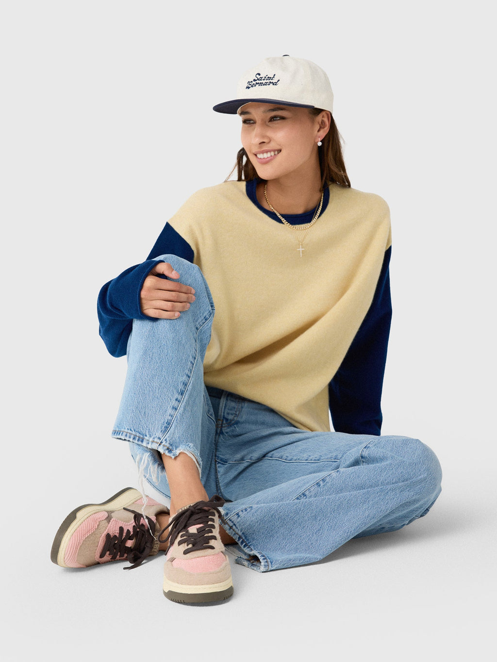 Guest In Residence Women's Baseball Oversized Crew Sweater
