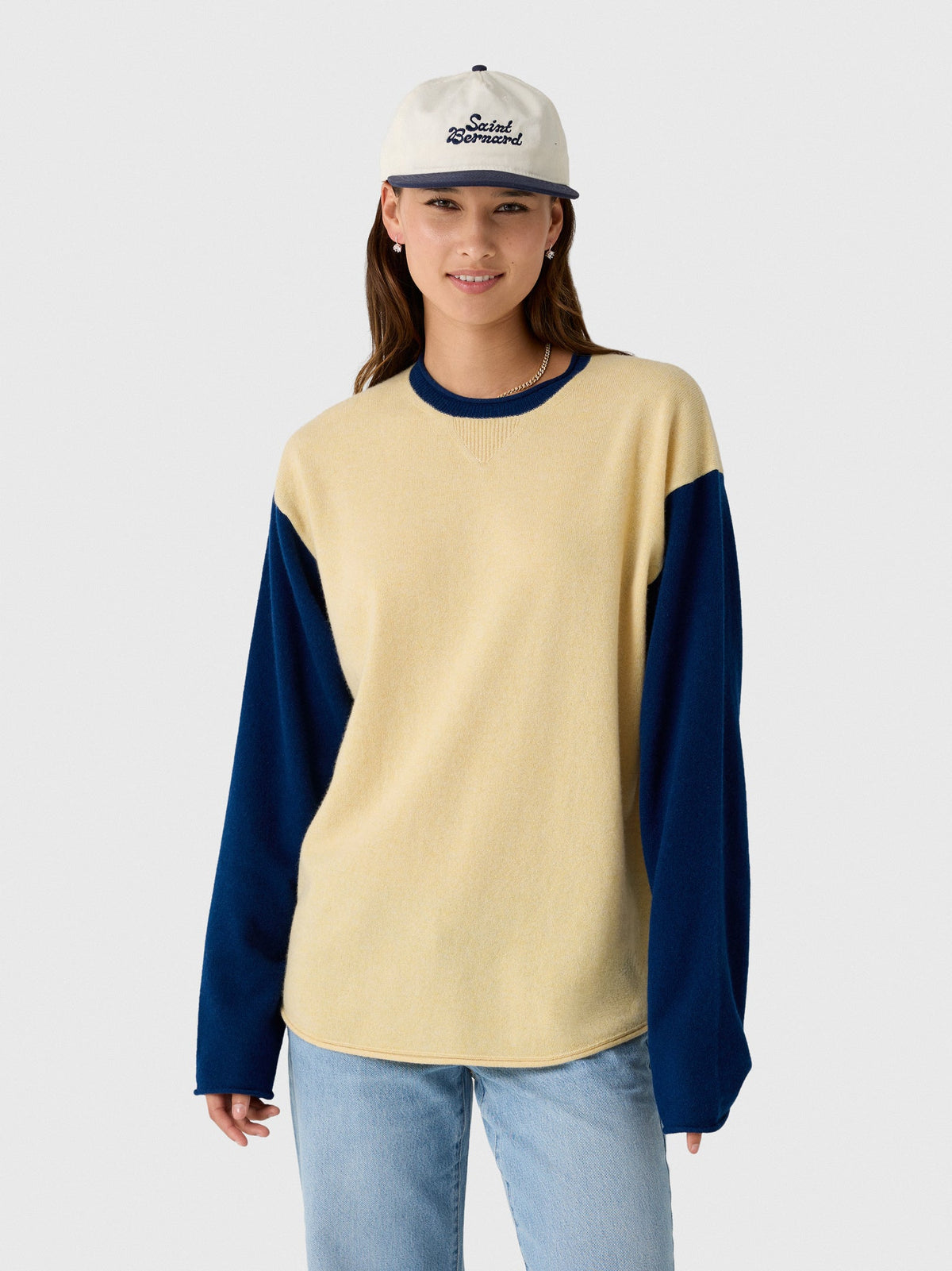 Guest In Residence Women's Baseball Oversized Crew Sweater