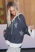 Casual Stars Zip Up Hoodie - Charcoal - Pre Order