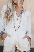 Casual Stars Zip Up Hoodie - Ivory - Pre Order